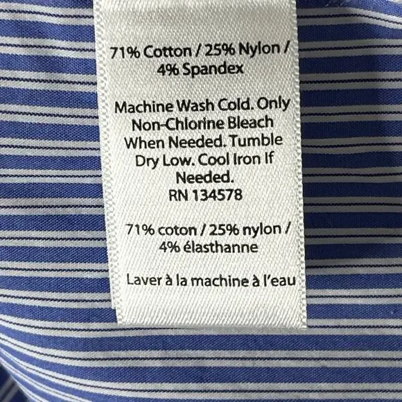 Vineyard Vines Off Shoulder Top XL Blue White Striped Cropped Cotton Stretch - Picture 8 of 8